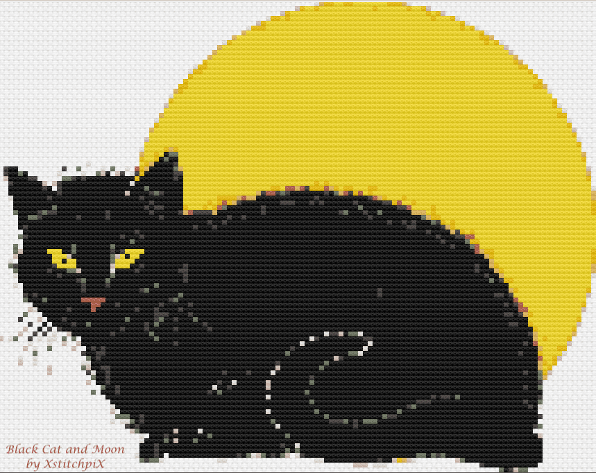 Black Cat and Moon