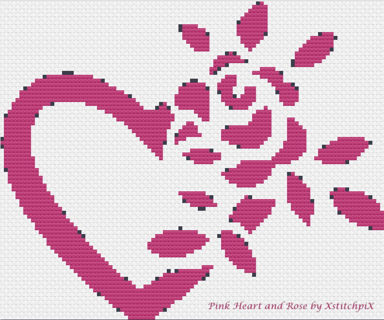 Pink Heart and Rose for Valentine's Day