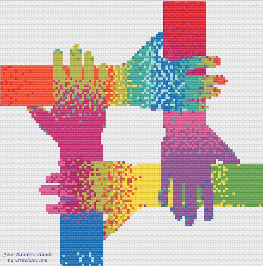 Four Rainbow Hands