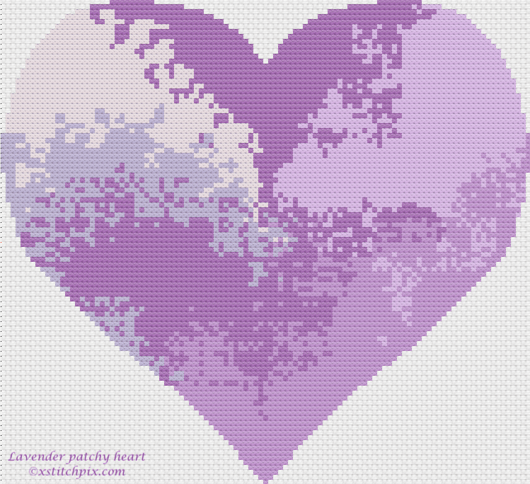 Lavender patchy Heart