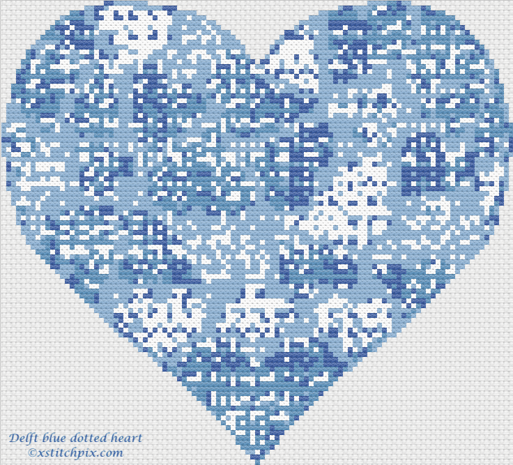Delft Blue dotted Heart