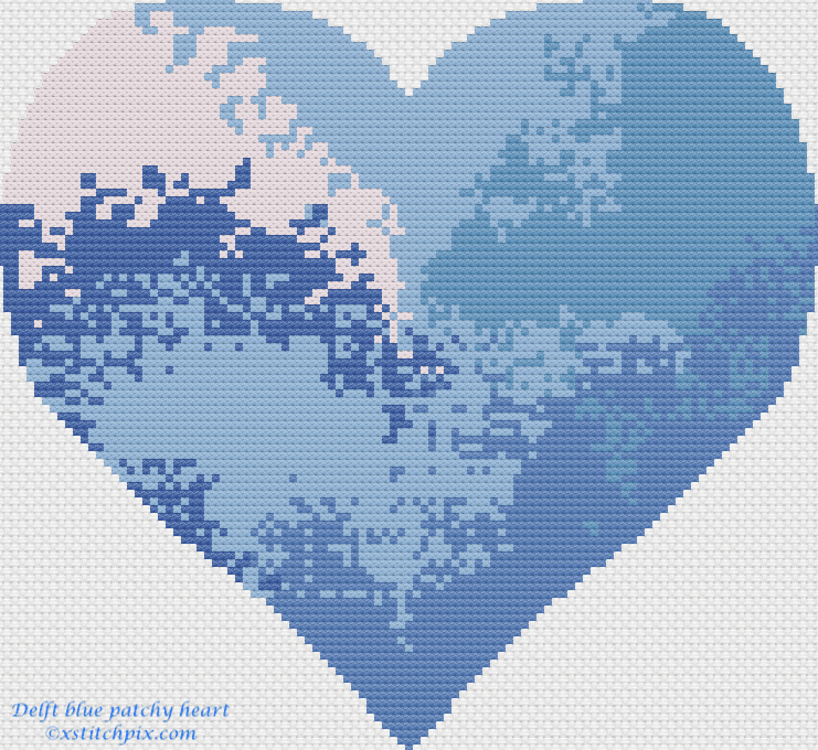Delft Blue patchy Heart