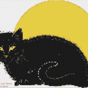 Black Cat and Moon