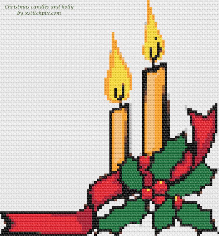Christmas Candles and Holly