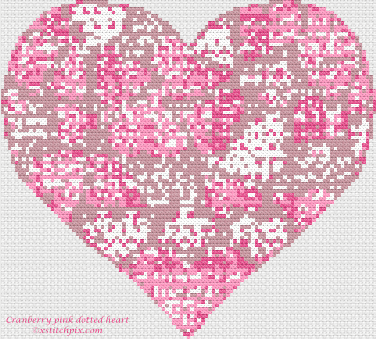 Cranberry Pink Dotted Heart