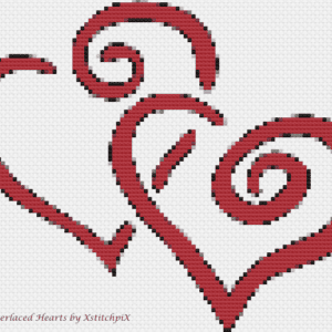 Red interlaced Hearts