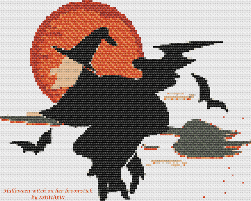 Halloween Witch on her Broomstick