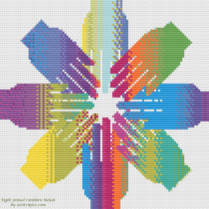 Eight Rainbow Hands