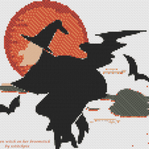 Halloween Witch on her Broomstick