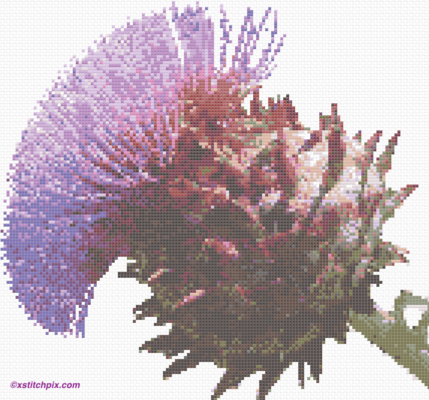 Artichoke Flower in cross-stitch