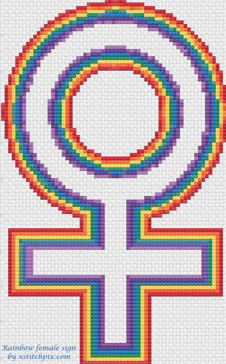Female Color Sign Rainbow Female Sign - xstitchpix.com